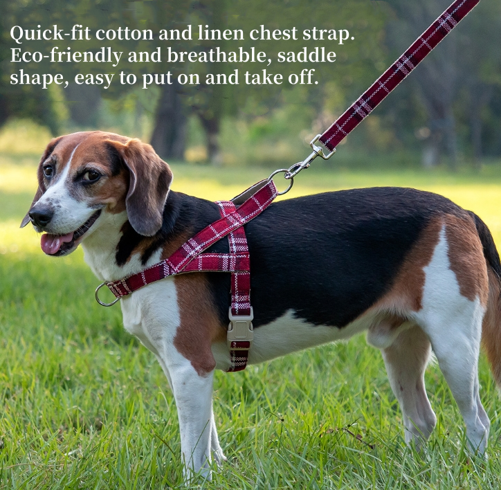 Eco-Friendly Cotton and Linen Quick-Wear Dog Harness Vest – Anti-Escape Leash for Small, Medium, and Large Dogs