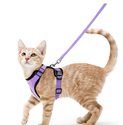 Breathable Reflective Cat Harness with Anti-Escape Leash - Pet Harness for Cats and Small Dogs