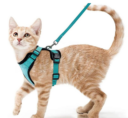 Breathable Reflective Cat Harness with Anti-Escape Leash - Pet Harness for Cats and Small Dogs