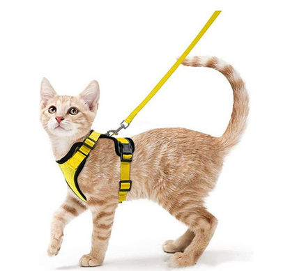 Breathable Reflective Cat Harness with Anti-Escape Leash - Pet Harness for Cats and Small Dogs