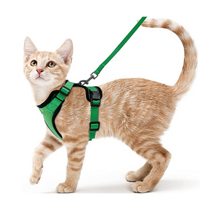 Breathable Reflective Cat Harness with Anti-Escape Leash - Pet Harness for Cats and Small Dogs