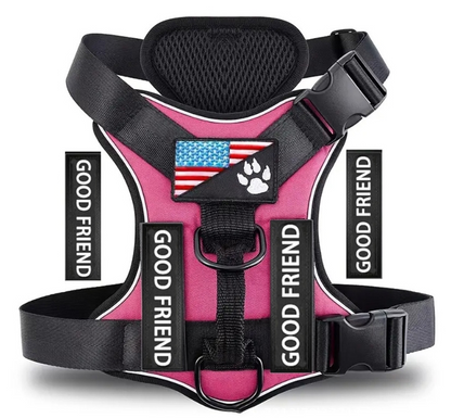 New Reflective Tactical Dog Harness with Shock Absorption & Night Vision - Vest-Style Leash for Pets